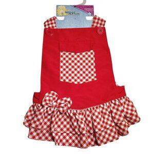Doggy Parton Dog XL Red and White Gingham Pet Dress